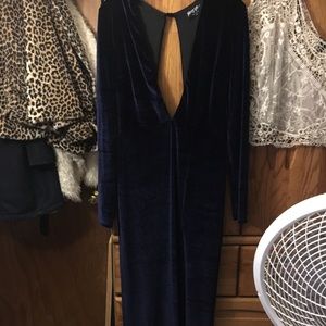Blue velvet dress